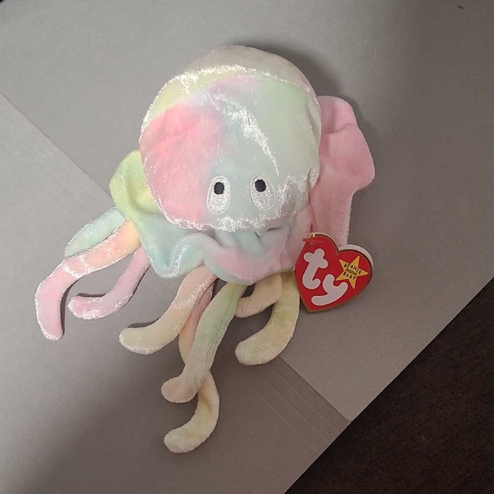 Ty Pink and Yellow Stuffed Elephant Plush